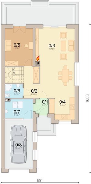 План 1 этажа дома FFH-8231-31 План 1 этажа дома FFH-8231-31
