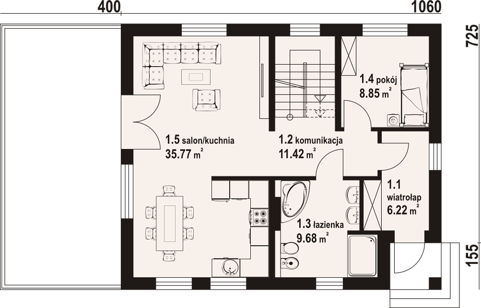 План 2 этажа дома CDH-9728-44 План 2 этажа дома CDH-9728-44