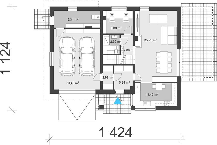 План 1 этажа дома CCH-9127-69 План 1 этажа дома CCH-9127-69