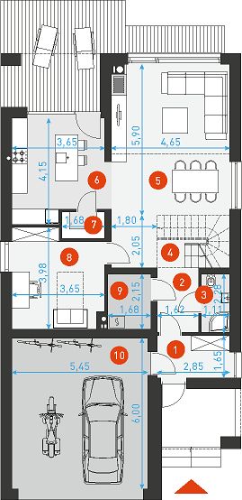 План 1 этажа дома FAB-4912-95 План 1 этажа дома FAB-4912-95