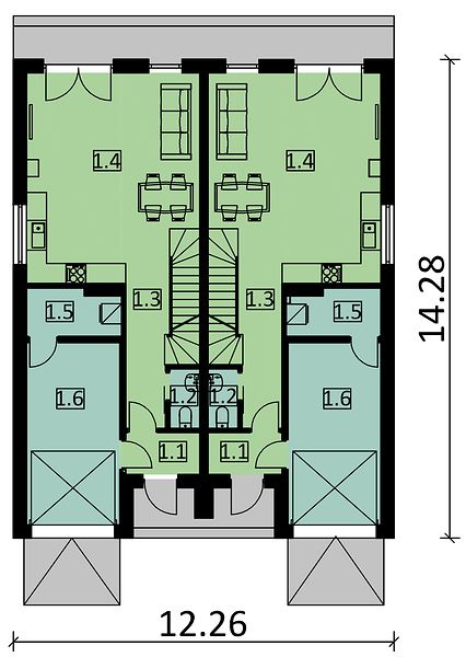 План 1 этажа дома EKK-8166-56 План 1 этажа дома EKK-8166-56