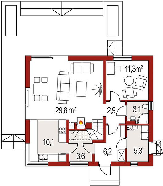 План 1 этажа дома ACB-8625-45 План 1 этажа дома ACB-8625-45