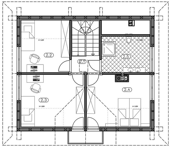 План 2 этажа дома DCB-2878-58 План 2 этажа дома DCB-2878-58