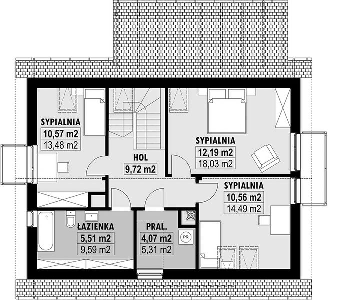 План 2 этажа дома EFK-5558-73 План 2 этажа дома EFK-5558-73