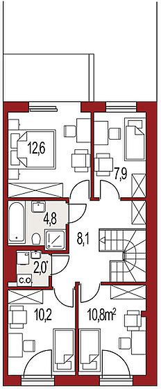 План 2 этажа дома BDG-3976-34 План 2 этажа дома BDG-3976-34