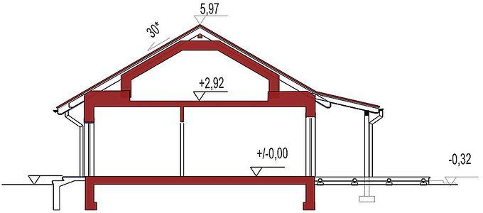 Фасад дома CBK-5811-64 Фасад дома CBK-5811-64
