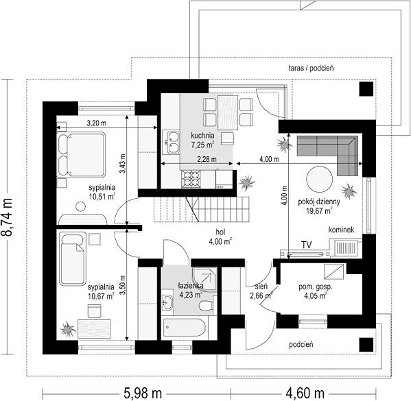 План 1 этажа дома DKB-7146-59 План 1 этажа дома DKB-7146-59
