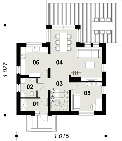 План 1 этажа дома KDH-1148-42 План 1 этажа дома KDH-1148-42
