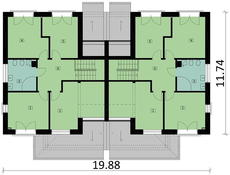 План 2 этажа дома DFG-9712-36 План 2 этажа дома DFG-9712-36