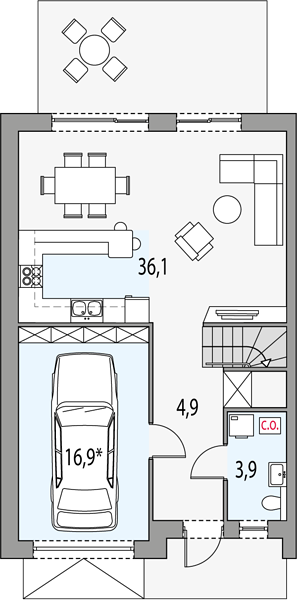 План 1 этажа дома HCC-9549-21 План 1 этажа дома HCC-9549-21