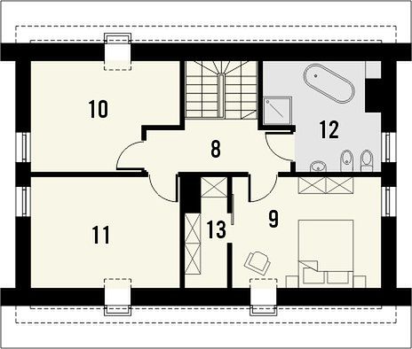 План 2 этажа дома DEH-4359-87 План 2 этажа дома DEH-4359-87
