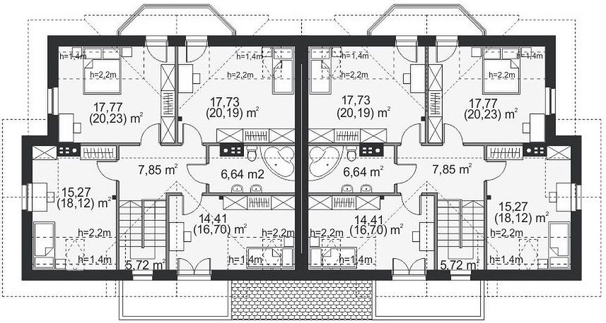 План 2 этажа дома DCH-2735-57 План 2 этажа дома DCH-2735-57