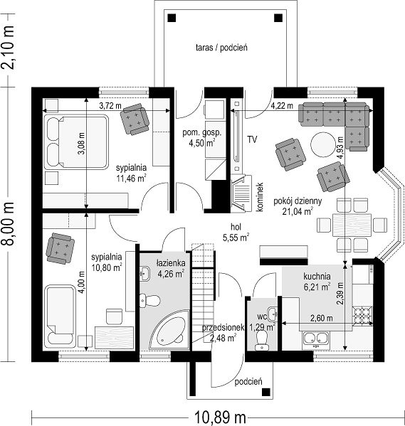 План 1 этажа дома AHF-5854-22 План 1 этажа дома AHF-5854-22