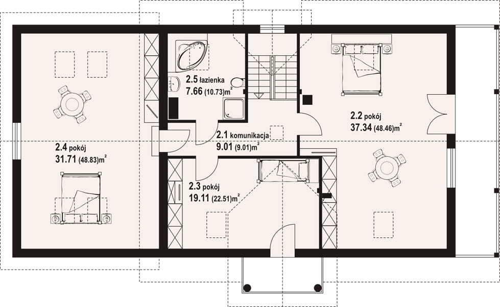 План 2 этажа дома AHD-8565-53 План 2 этажа дома AHD-8565-53