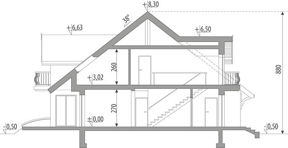 Фасад дома HCD-6385-88 Фасад дома HCD-6385-88