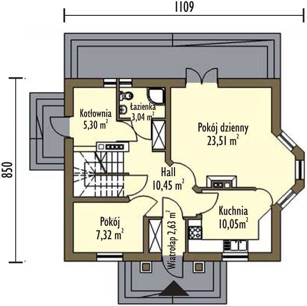 План 1 этажа дома DDF-6658-56 План 1 этажа дома DDF-6658-56