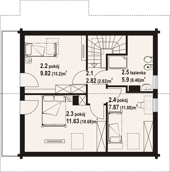 План 2 этажа дома ECF-4236-52 План 2 этажа дома ECF-4236-52